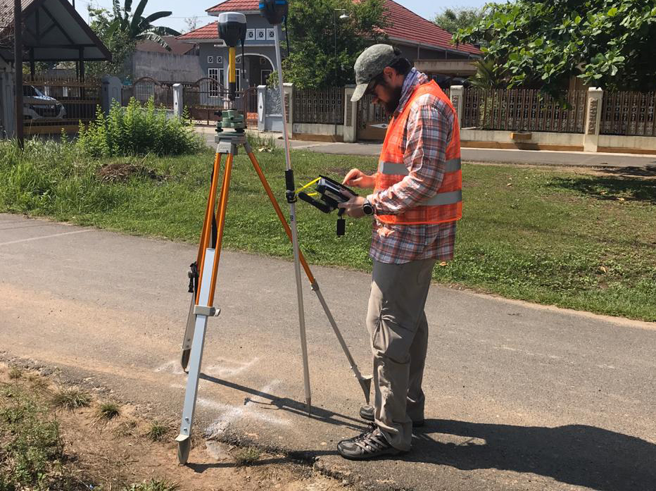Surveyor working in the field